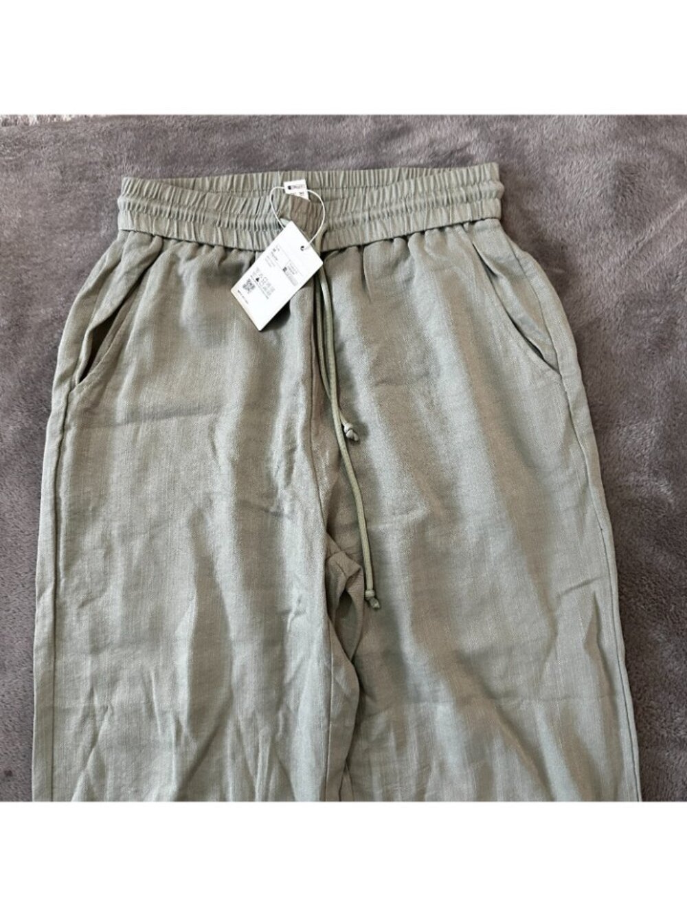 NWT Halara Wide Leg Pull On Pants Women's M Medium Regular Light Green - Picture 2 of 6